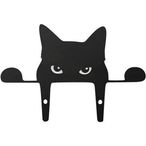 Metal Yard Art Decor Garden cat Statue, Black